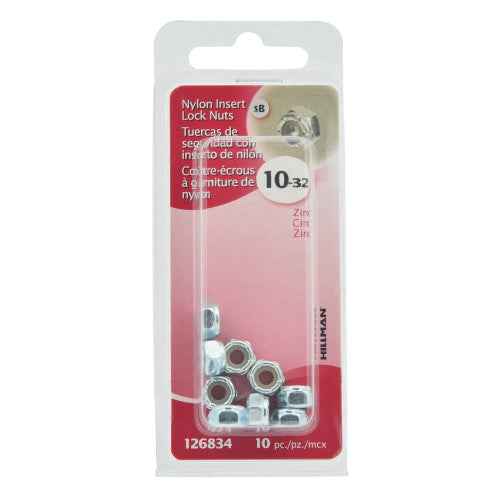 10-32 Nylon Insert Lock Nut (10/Pack) - Image 2