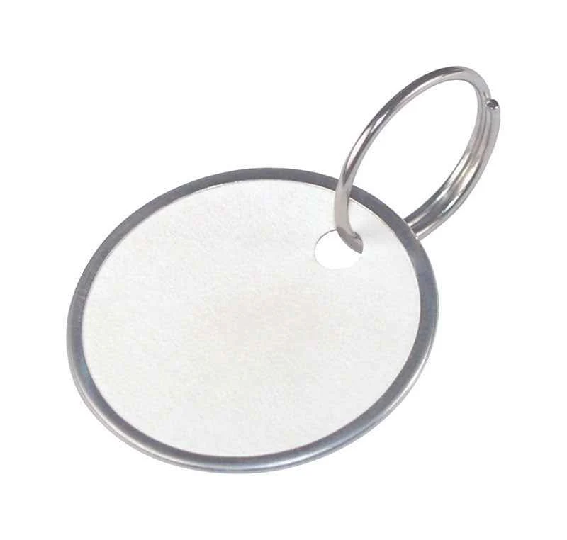 Hillman 1-1/4 Dia. Metal White Labeling/ID Key Ring