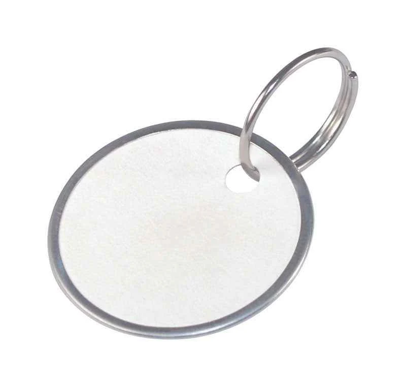 Hillman 1-1/4 Dia. Metal White Labeling/ID Key Ring - Image 2