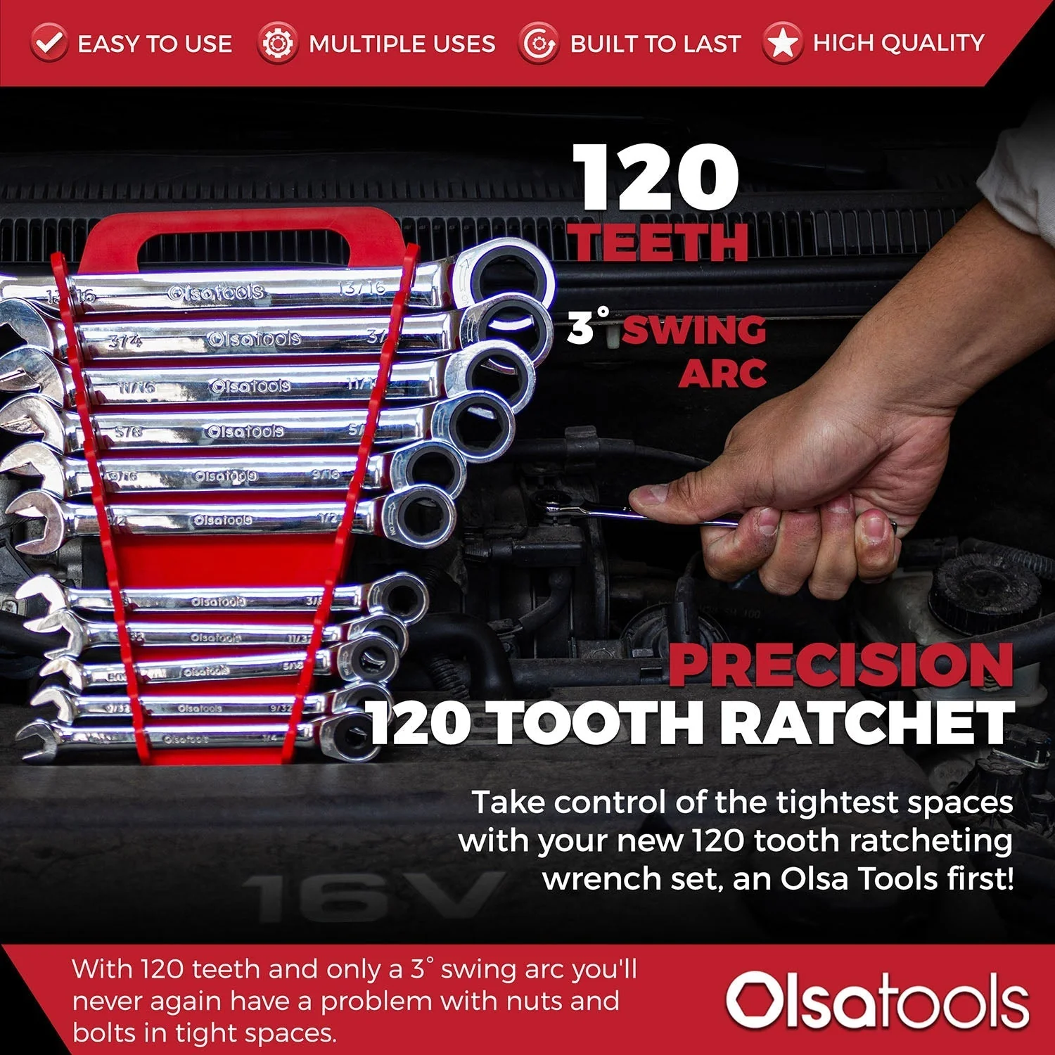 120 Tooth Ratcheting Wrench Set - Image 12