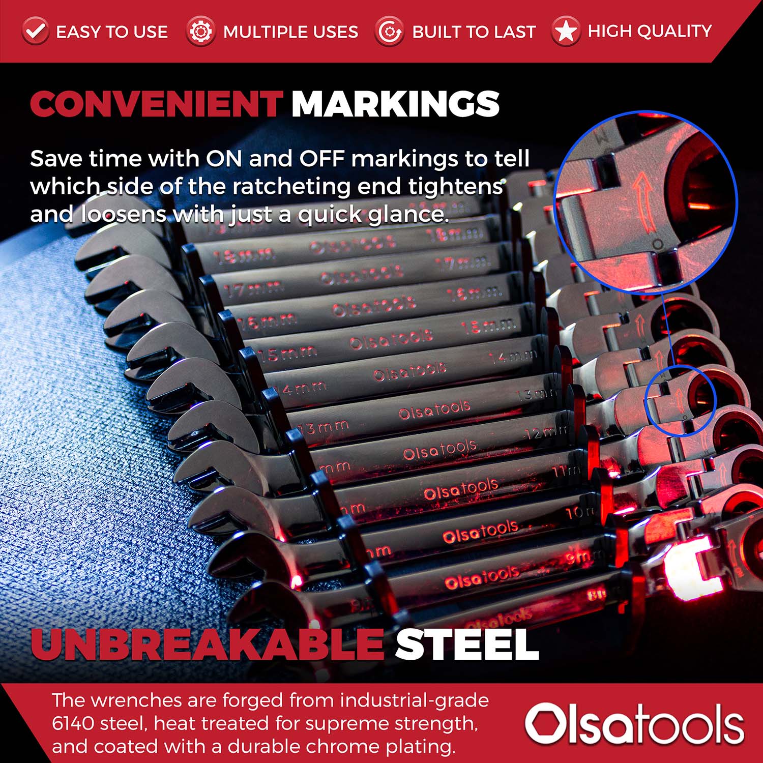 120 Tooth Ratcheting Wrench Set - Image 14