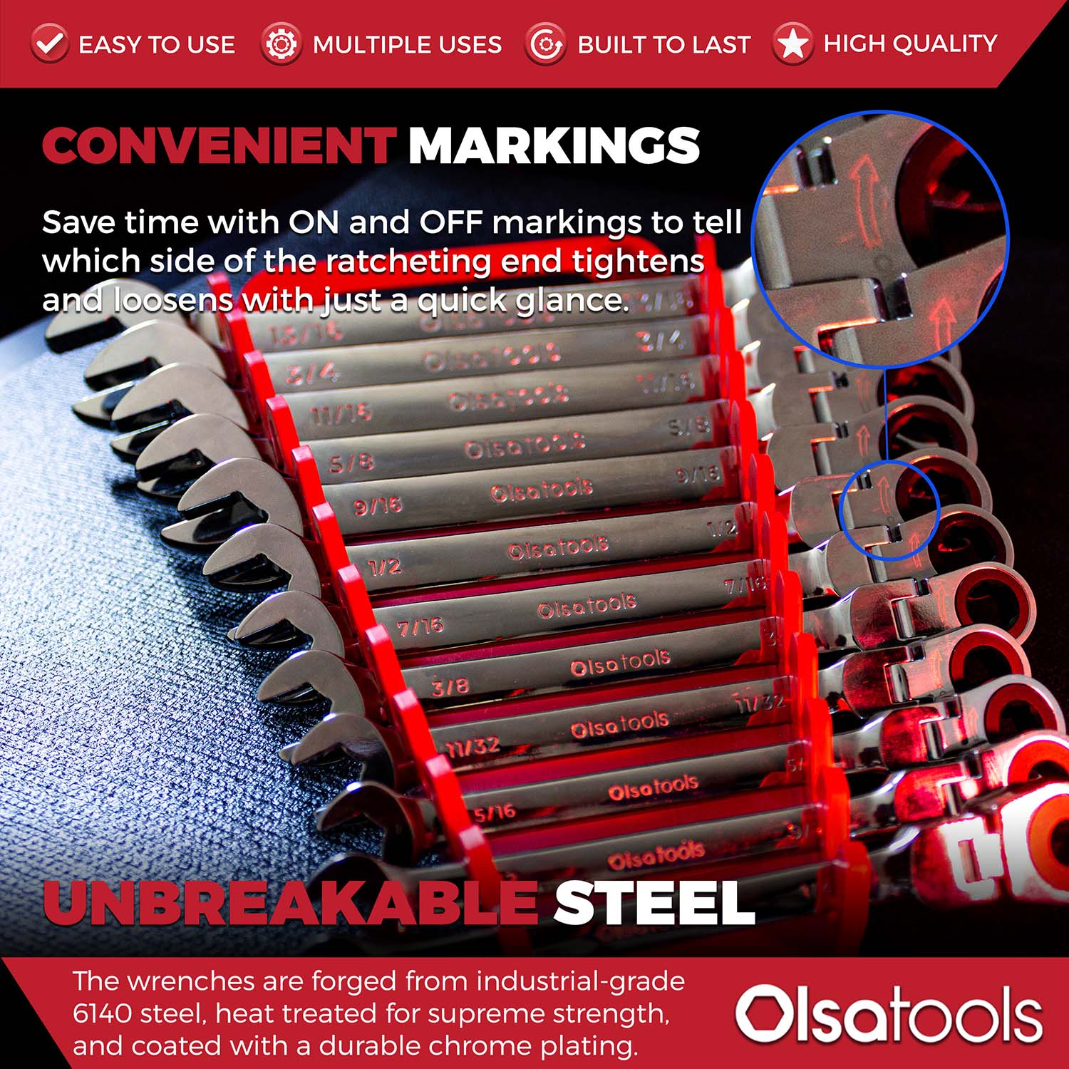 120 Tooth Ratcheting Wrench Set - Image 19