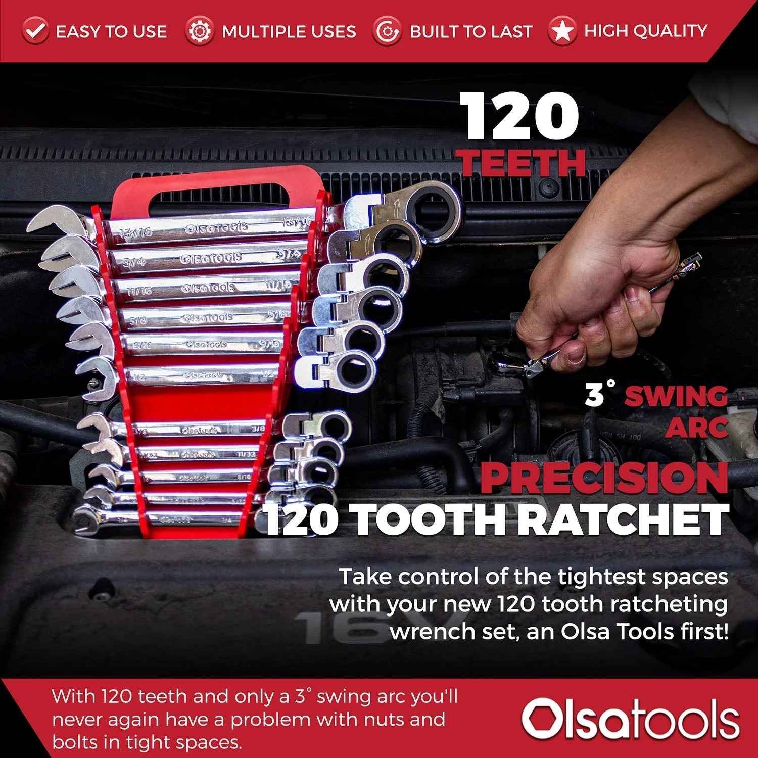 120 Tooth Ratcheting Wrench Set - Image 21