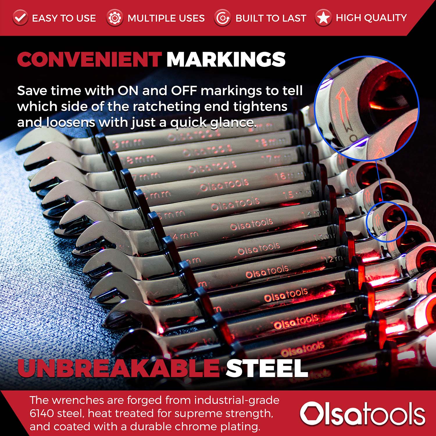 120 Tooth Ratcheting Wrench Set - Image 6