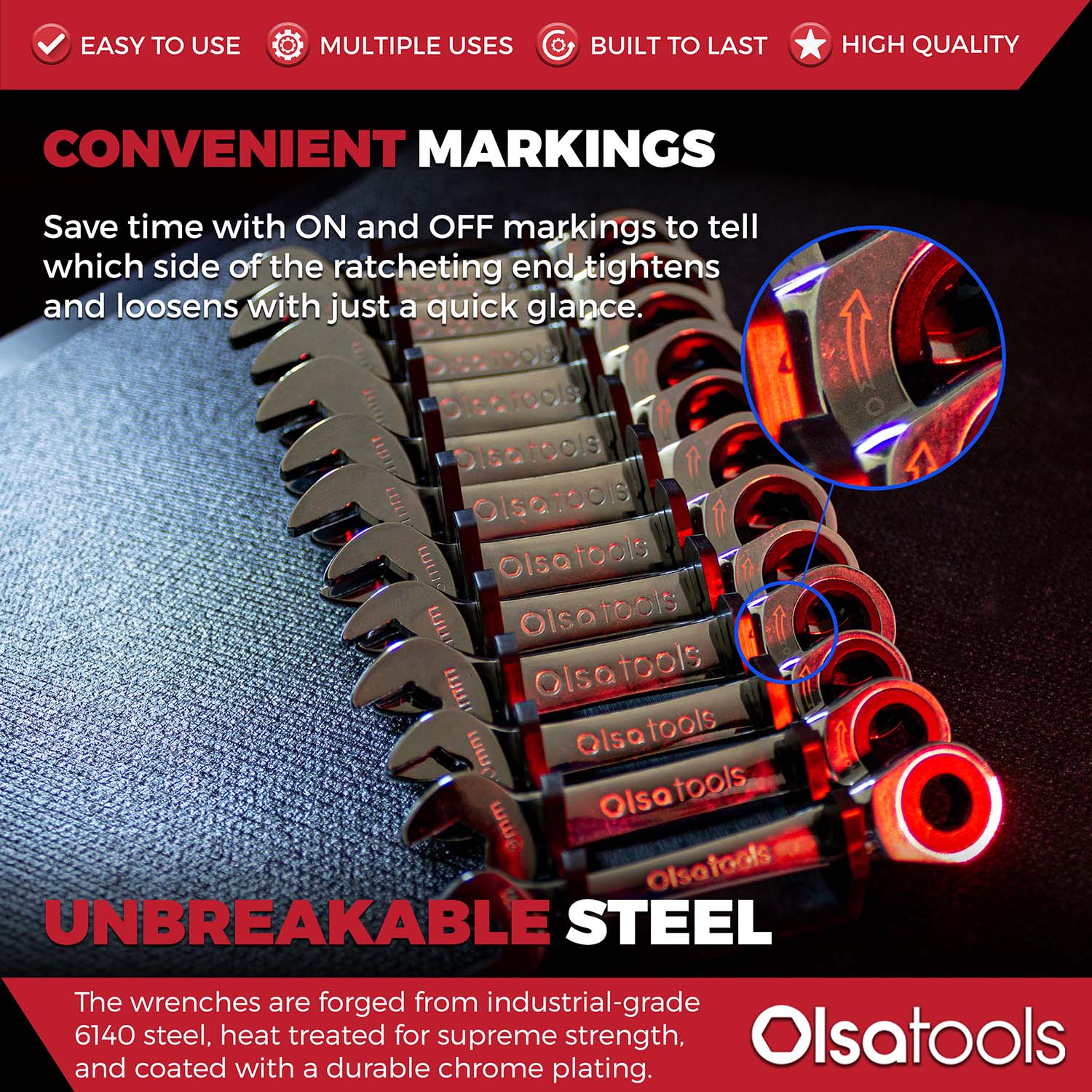 120 Tooth Stubby Ratcheting Wrench Set - Image 10