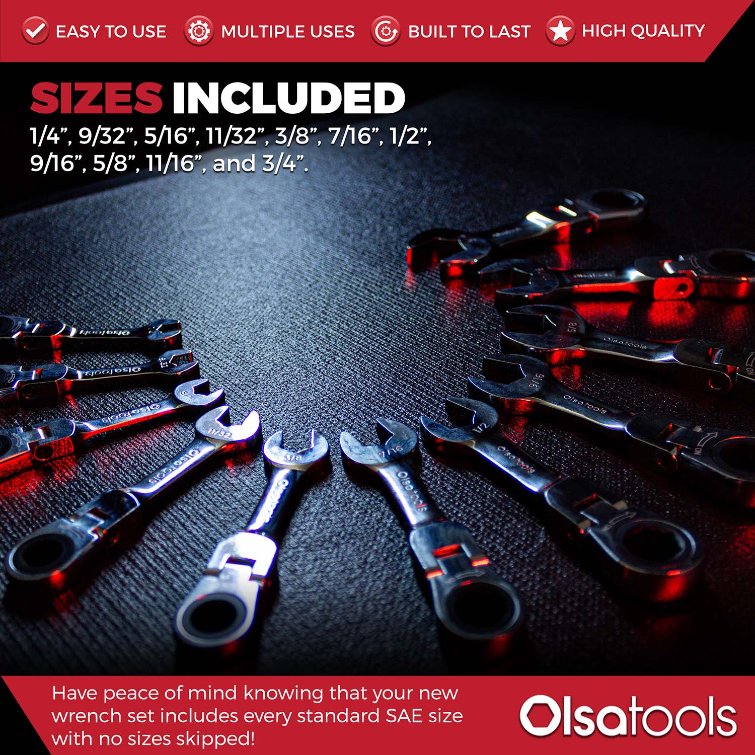 120 Tooth Stubby Ratcheting Wrench Set - Image 13