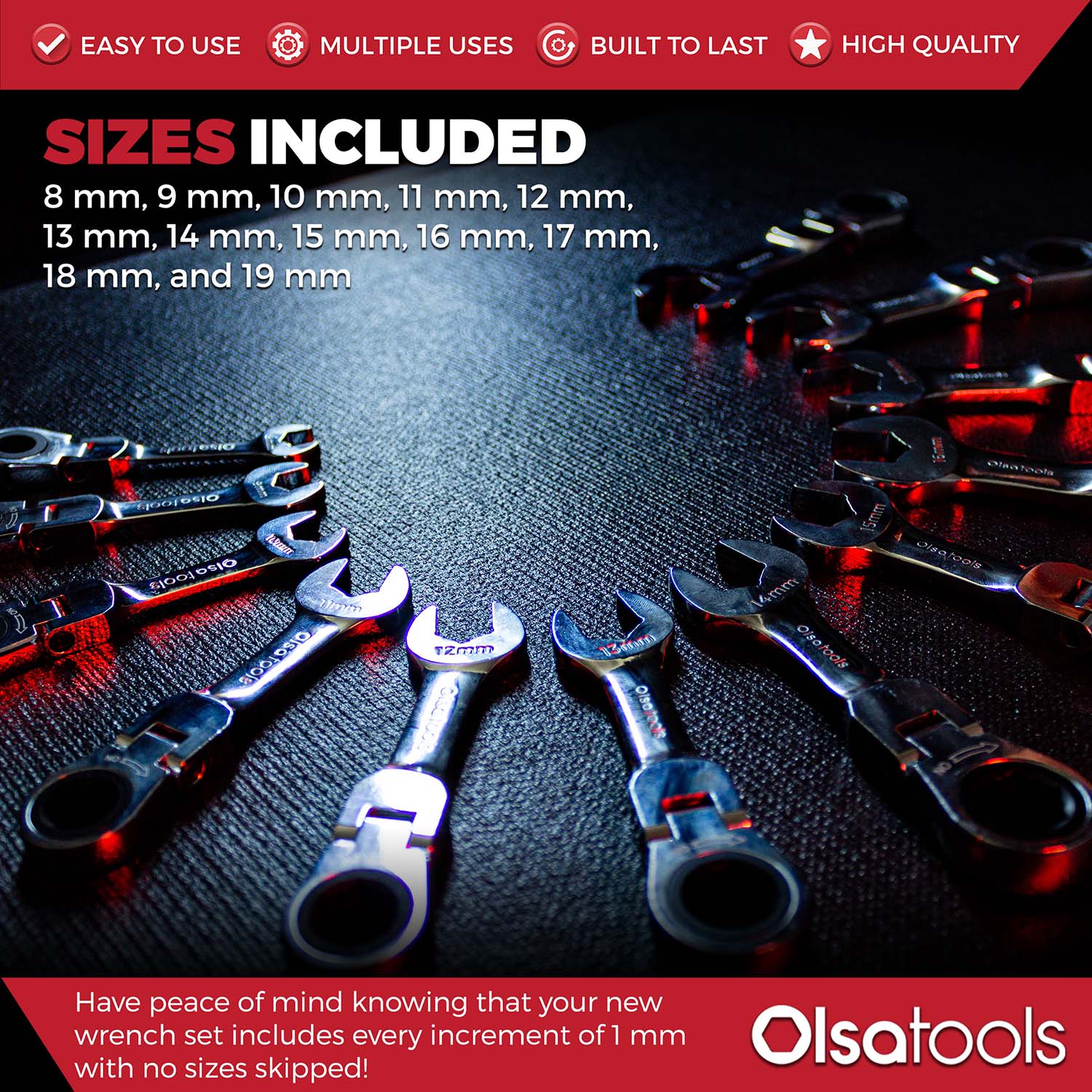 120 Tooth Stubby Ratcheting Wrench Set - Image 18