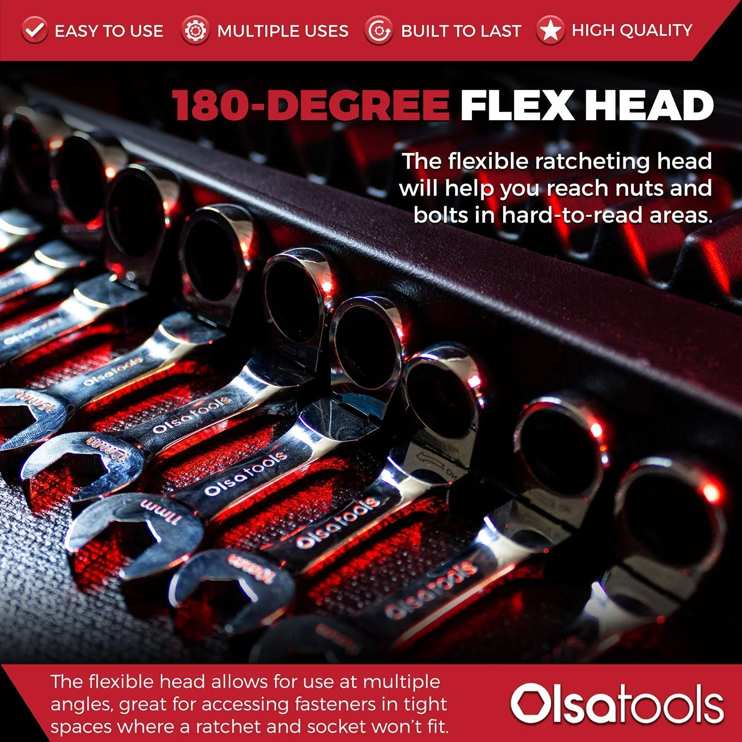 120 Tooth Stubby Ratcheting Wrench Set - Image 20