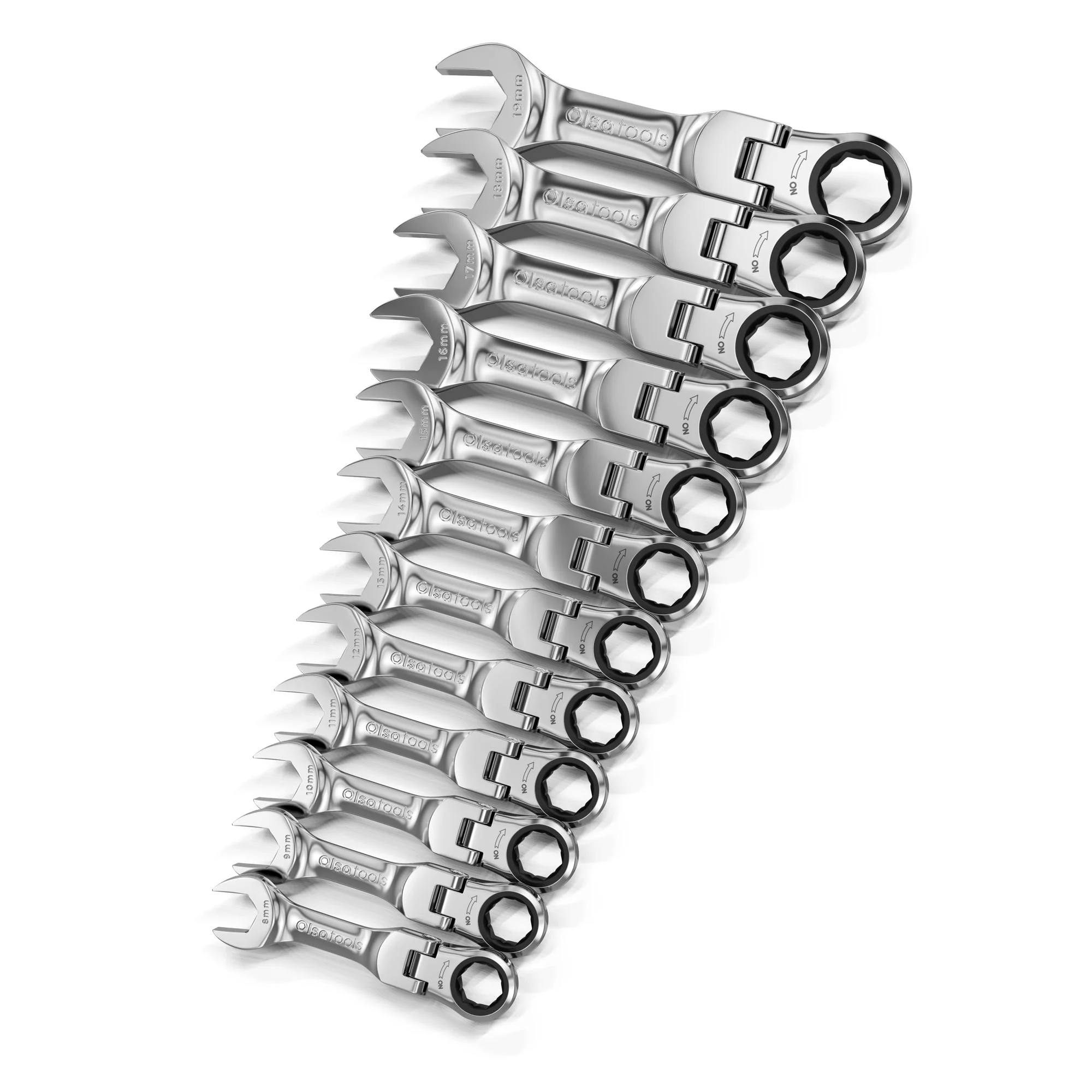 120 Tooth Stubby Ratcheting Wrench Set - Image 3