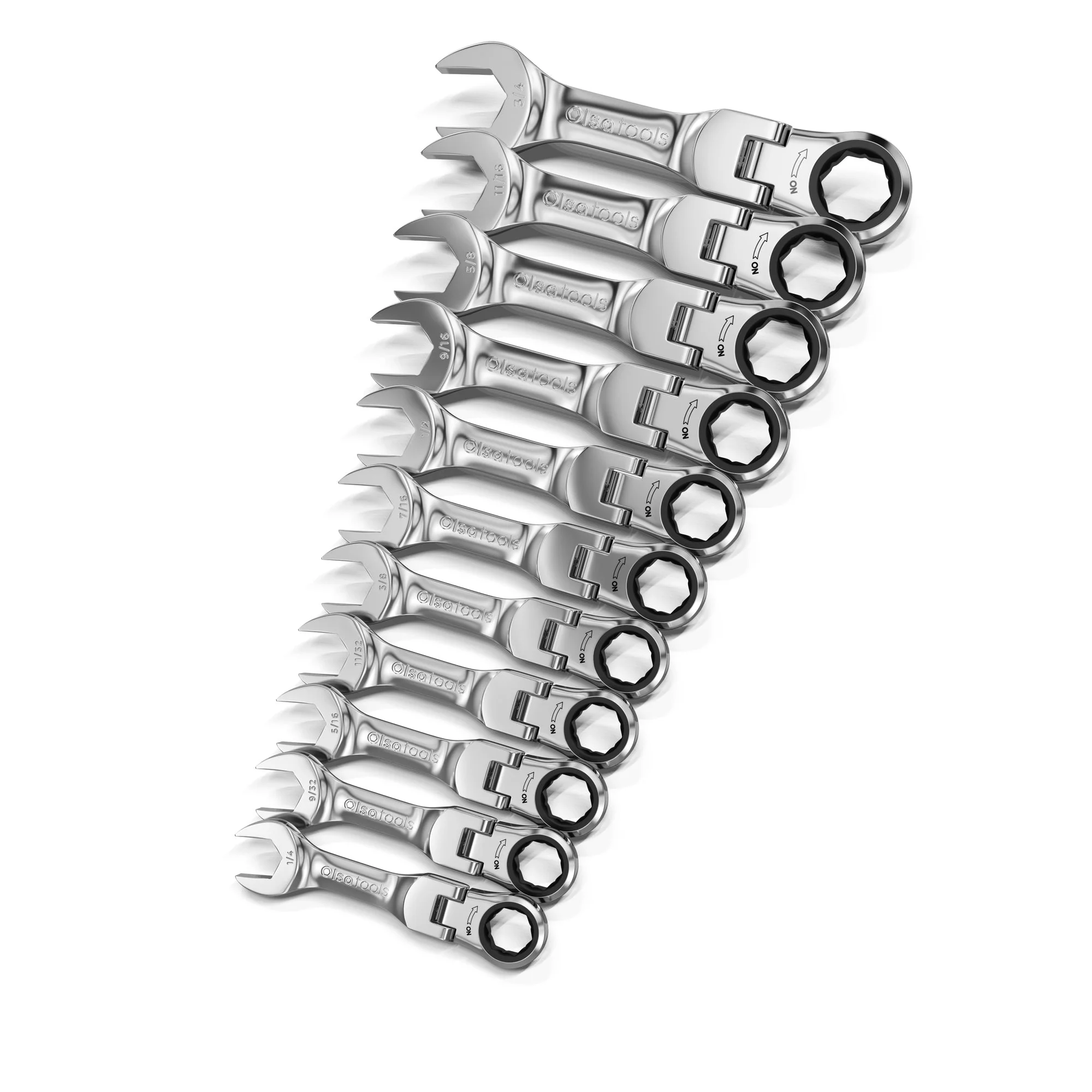 120 Tooth Stubby Ratcheting Wrench Set - Image 4