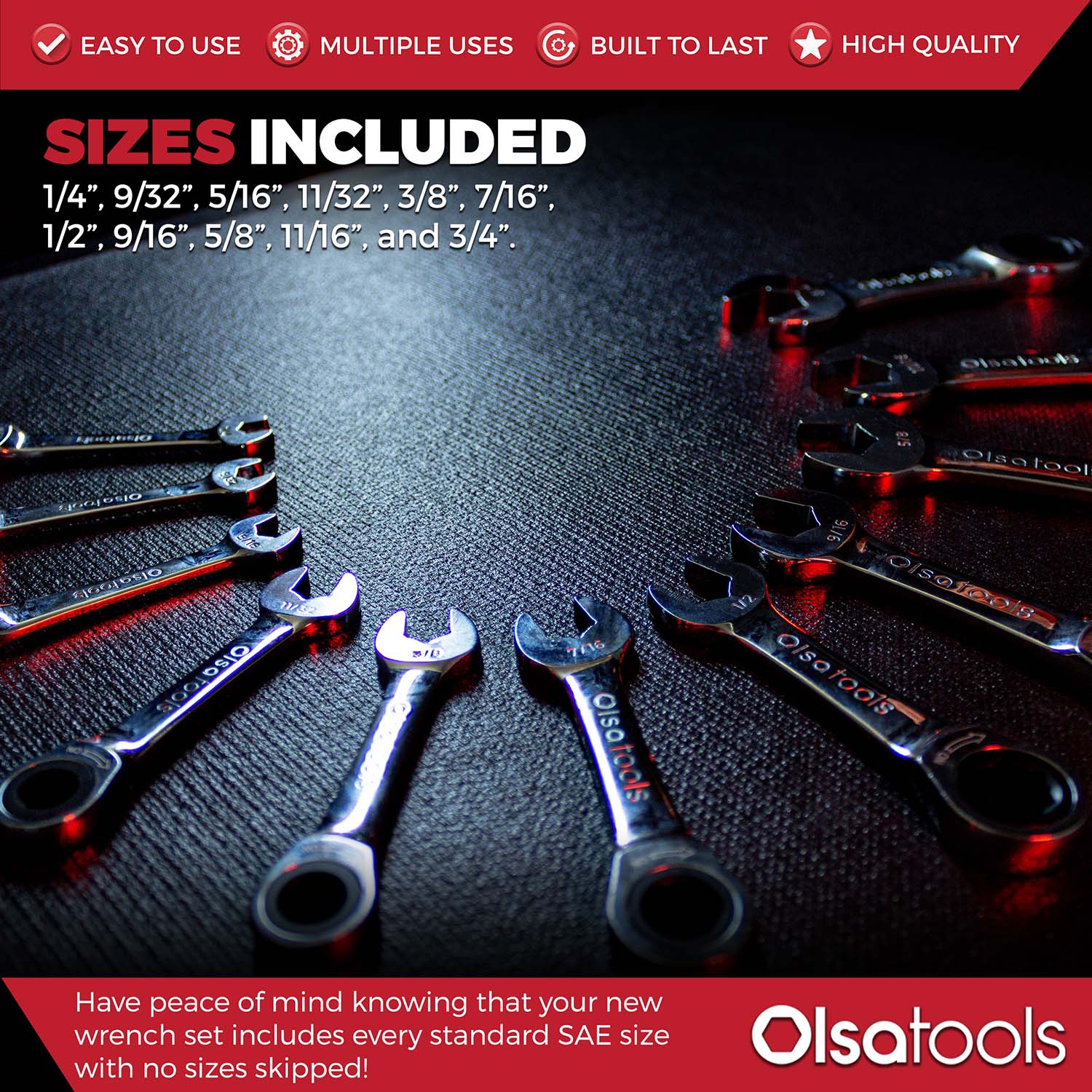 120 Tooth Stubby Ratcheting Wrench Set - Image 5