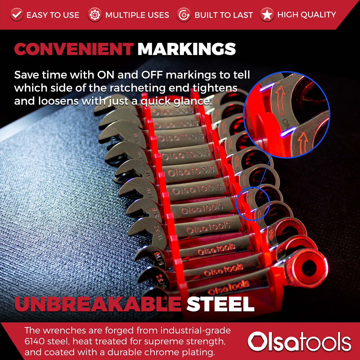 120 Tooth Stubby Ratcheting Wrench Set - Image 6