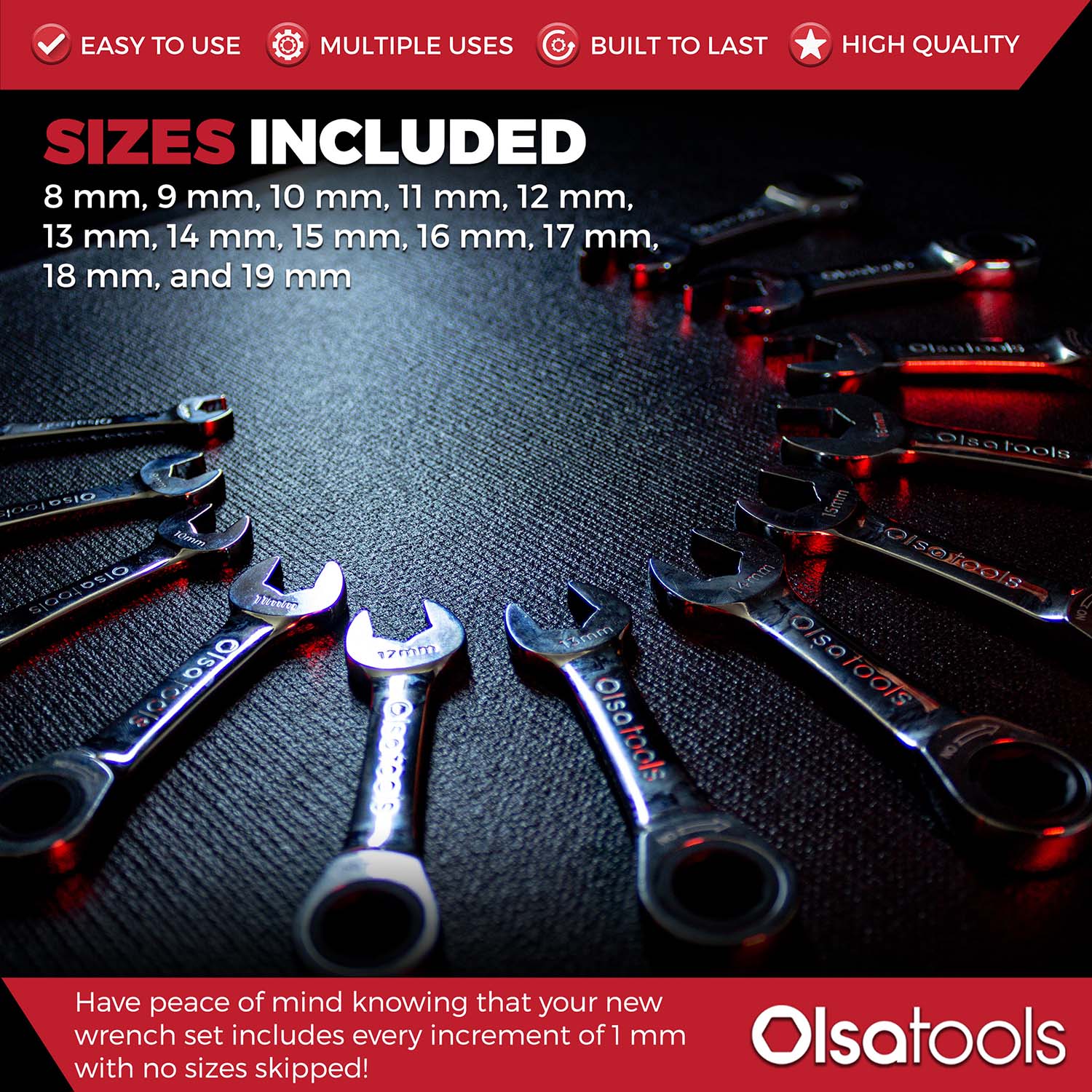 120 Tooth Stubby Ratcheting Wrench Set - Image 9