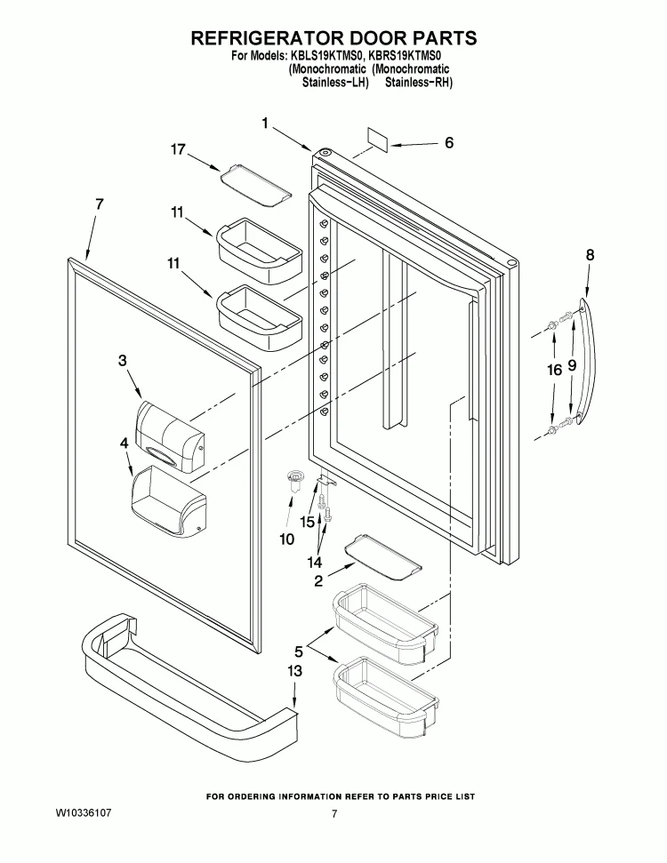 13107539SQ Refrigerator Door Assembly, Right Hand, Stainless - Image 2