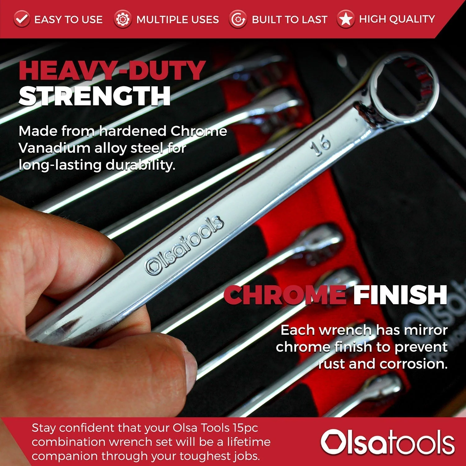 15 Pc Combination Wrench Set | 15-Degree Angle Offset - Image 11