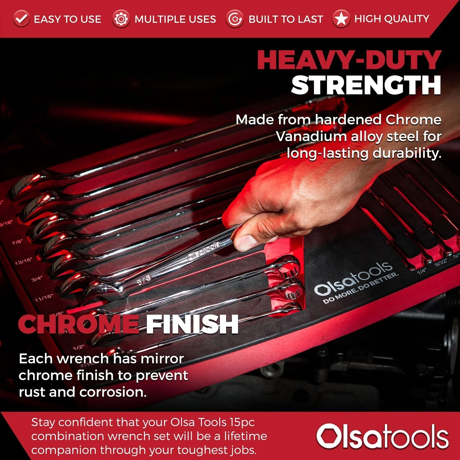 15 Pc Combination Wrench Set | 15-Degree Angle Offset - Image 5