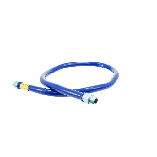1675BP60 Blue Hose Stainless Steel Moveable Foodservice Gas Connector - 60" x 3/4"