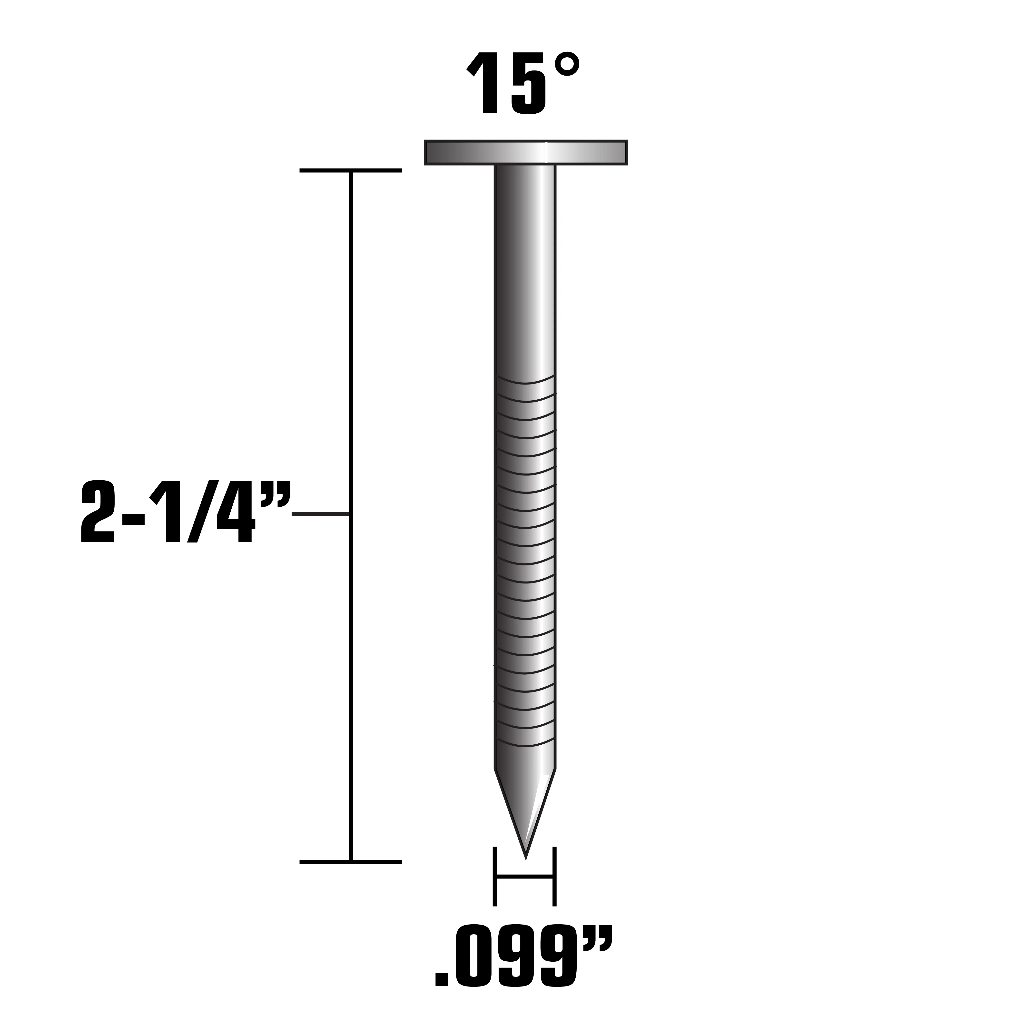 2-1/4" Full Round Head Basic Bright Wire Coil Pallet and Framing Nail - Image 3