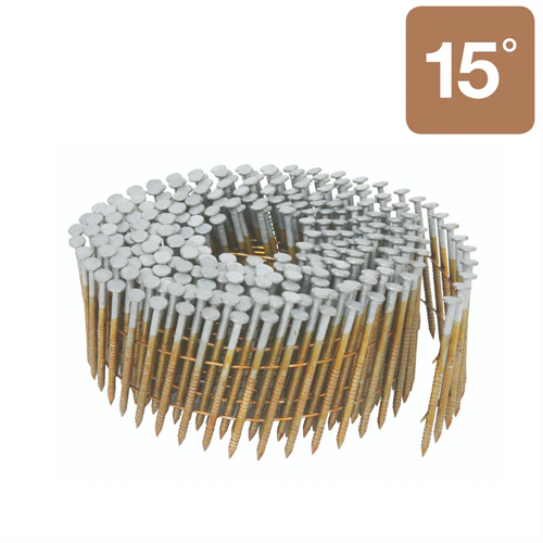 2-38/"x.099" Ring Shank Full Round Heat Galvanized Wire Coil 15° Framing Nail
