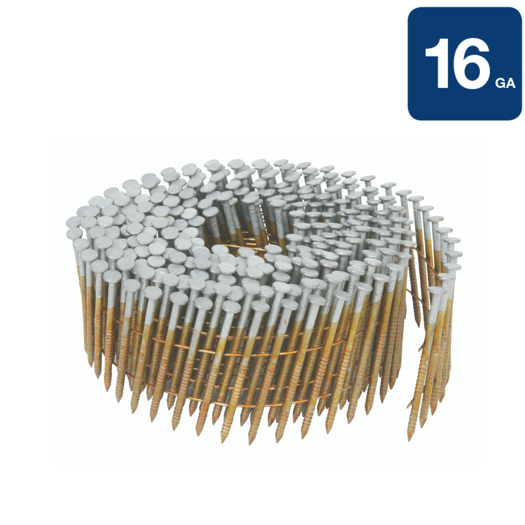 2"x.099" Ring Shank Full Round Head Hot Dipped Galvanized Wire Coil 15° Framing Nail - Image 2