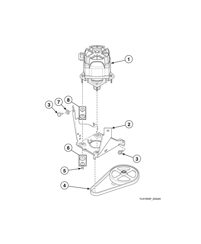 204011P WASHER MOTOR 3-PH INDUCTION - Image 3