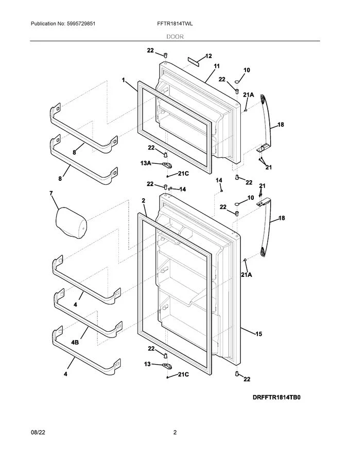 242193206 Refrigerator Door Gasket, White - Image 2