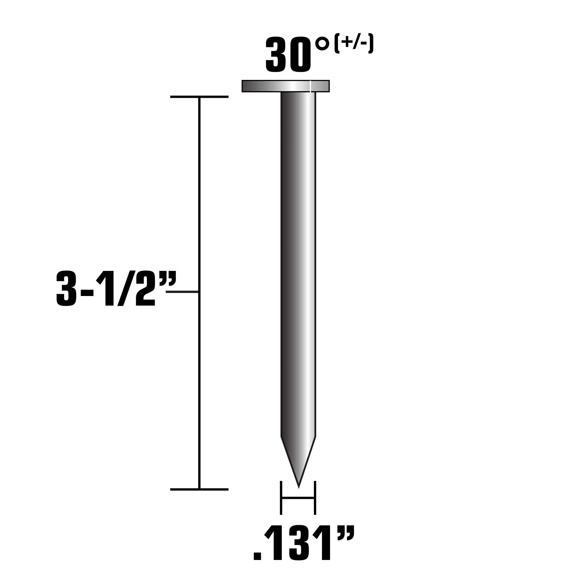 3-1/2" Smooth Shank Clipped Head Paper Tape Framing Nails - Image 3