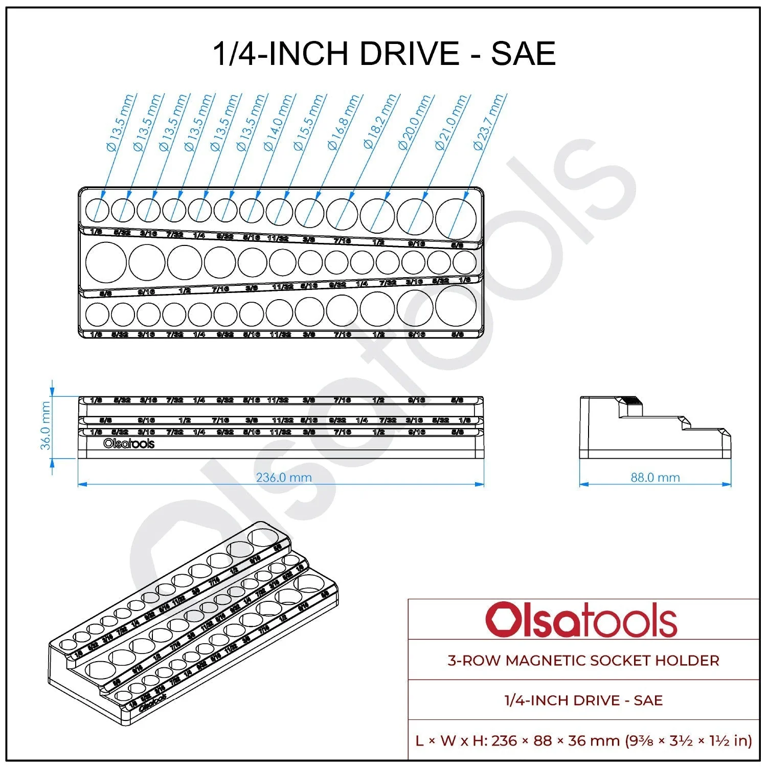 3-Row Magnetic Socket Holder - Image 110
