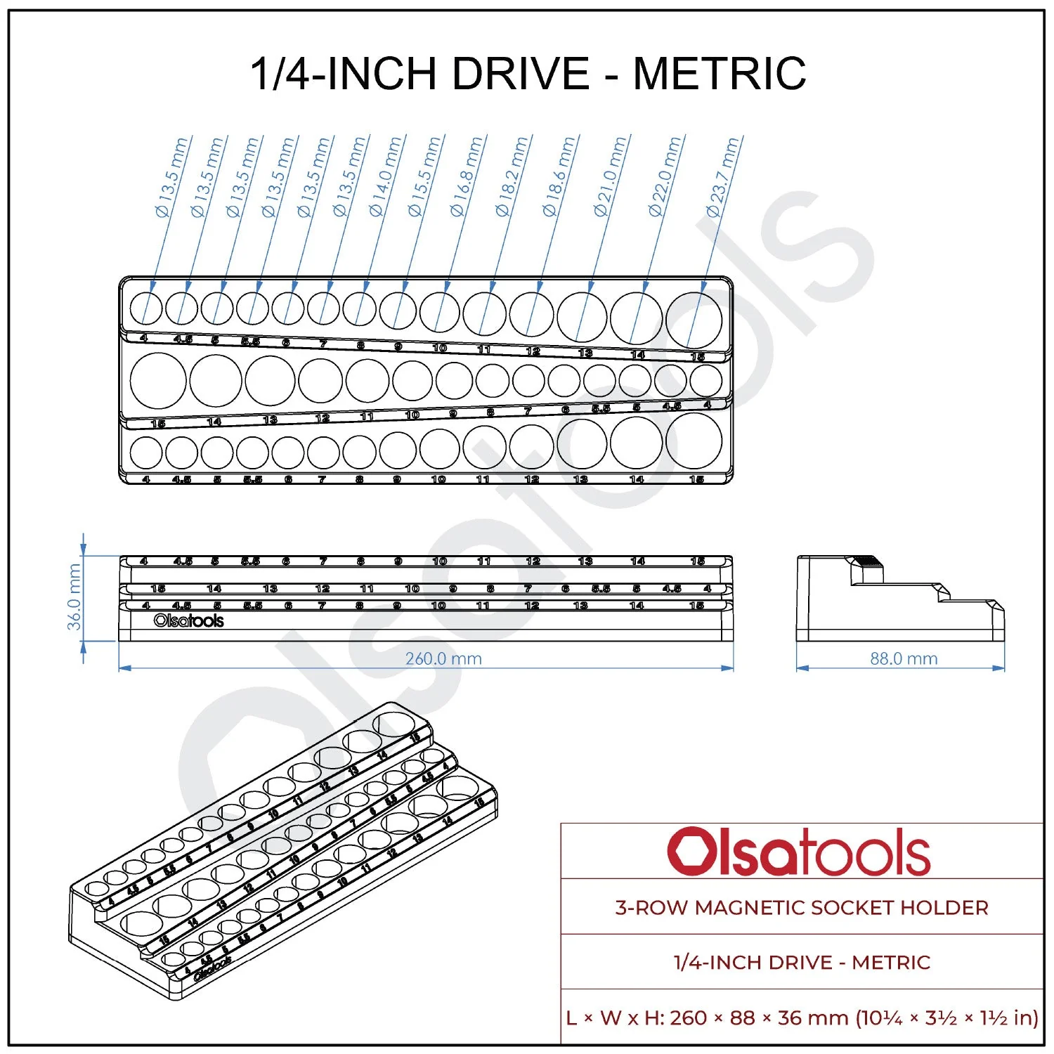 3-Row Magnetic Socket Holder - Image 113