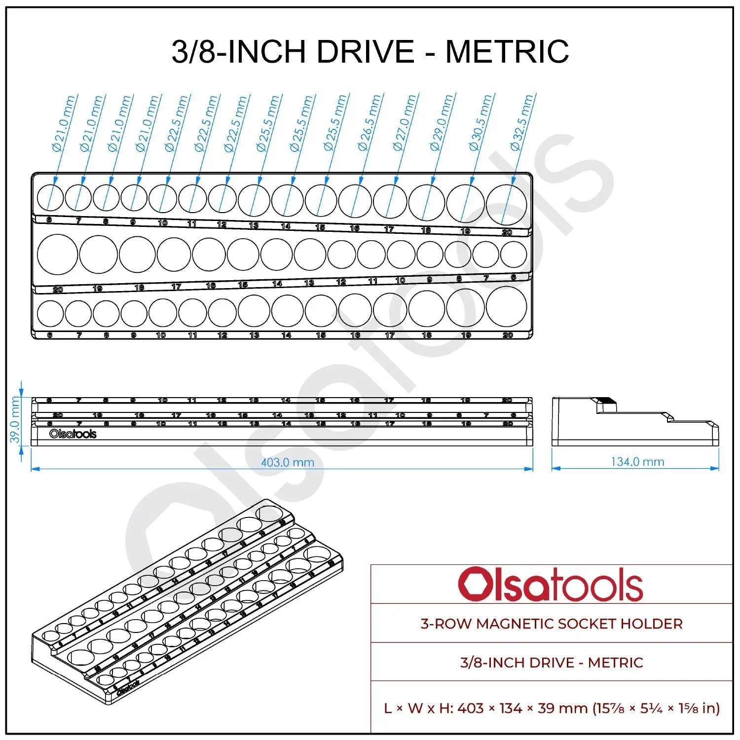 3-Row Magnetic Socket Holder - Image 114