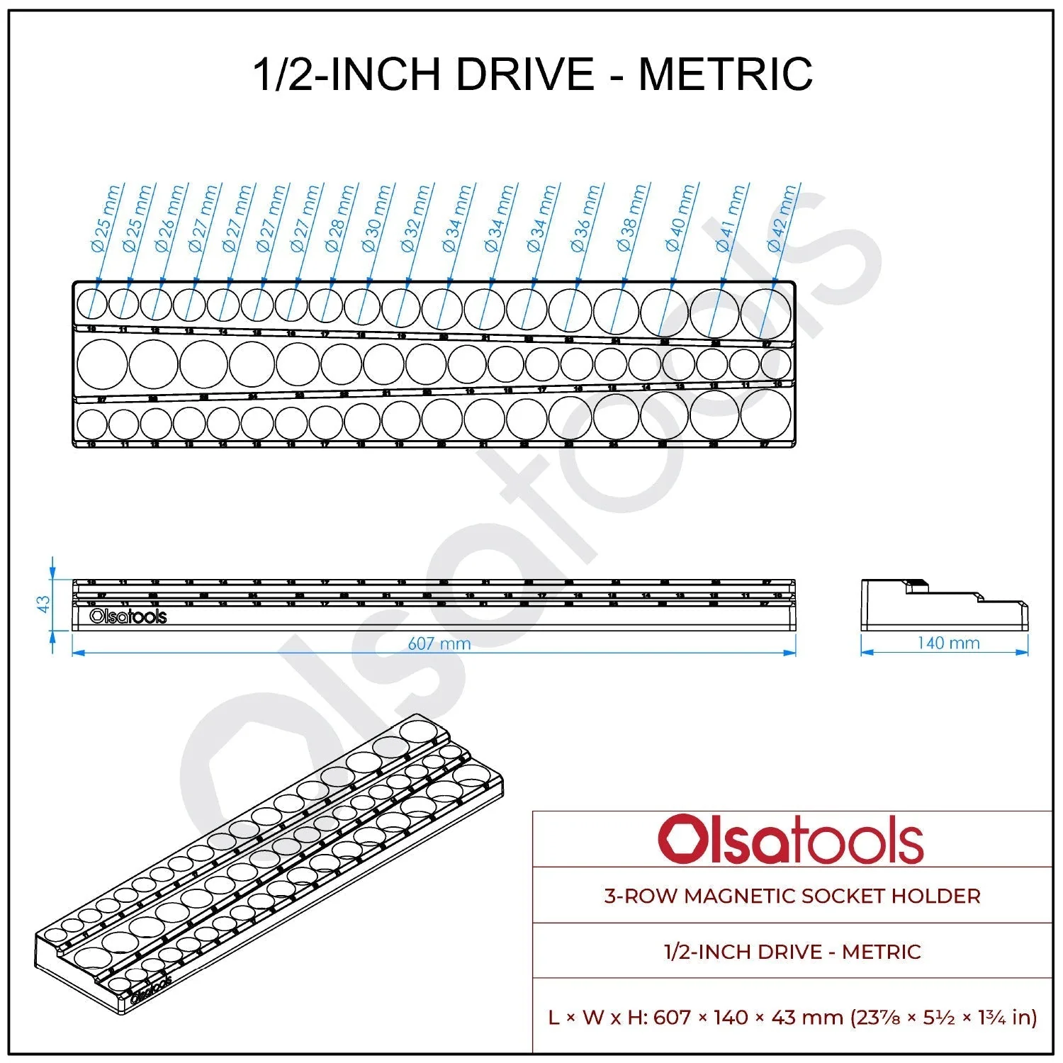 3-Row Magnetic Socket Holder - Image 115
