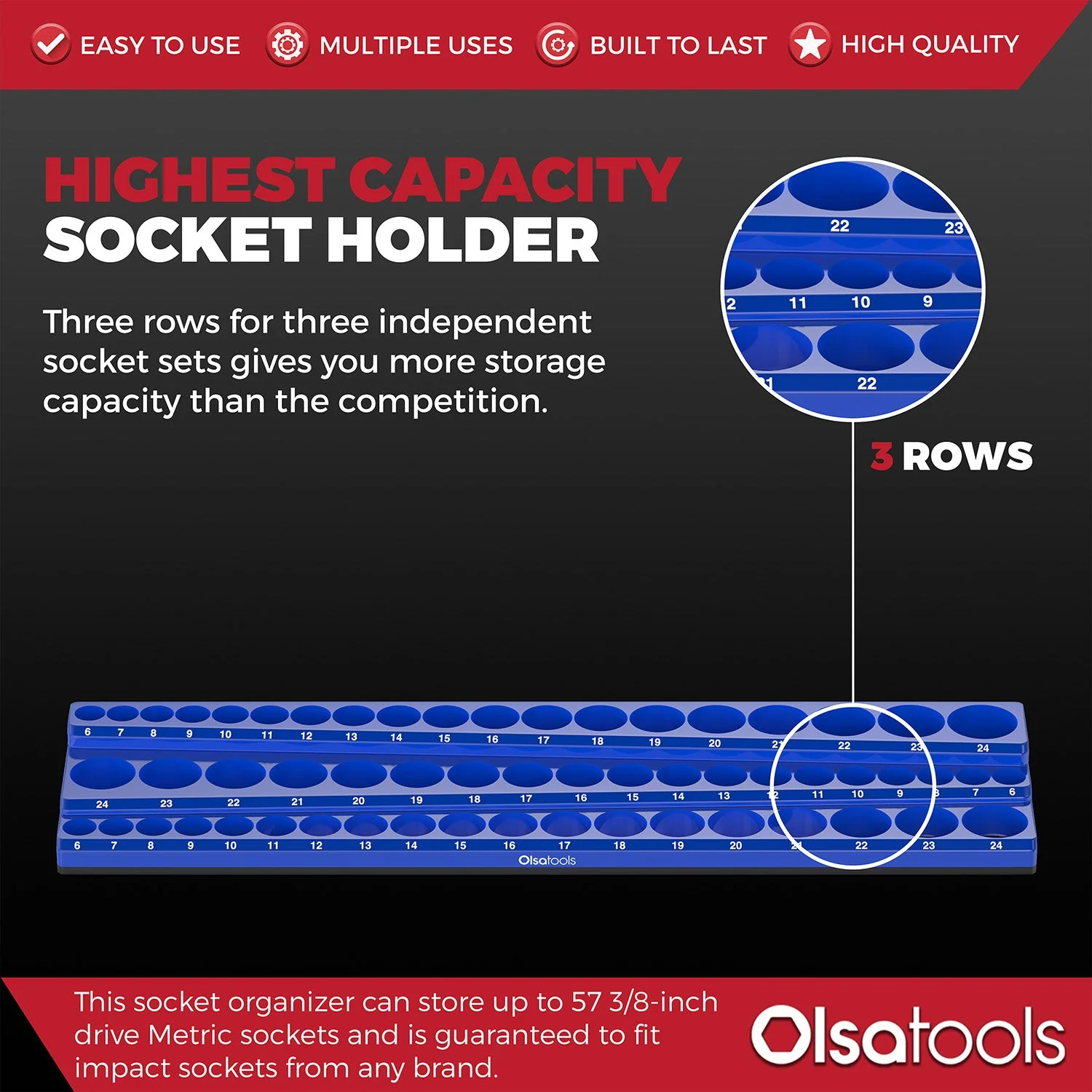 3-Row Magnetic Socket Holder - Image 38