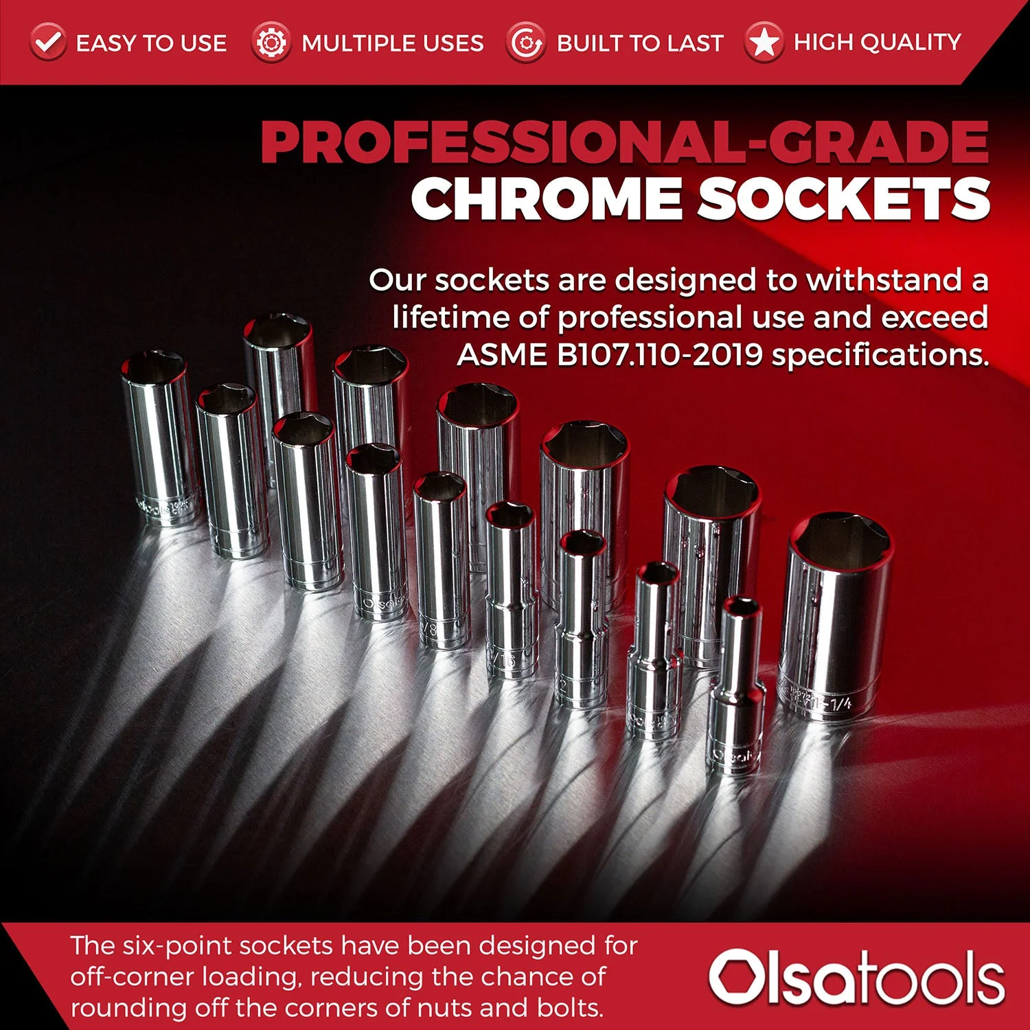3-Row Magnetic Socket Holder + Chrome and Impact Sockets - Image 30