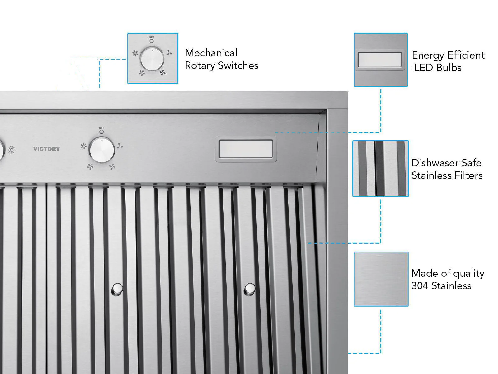 30 Inch 700 CFM Range Hood Insert - VICTORY Q2 - Image 3