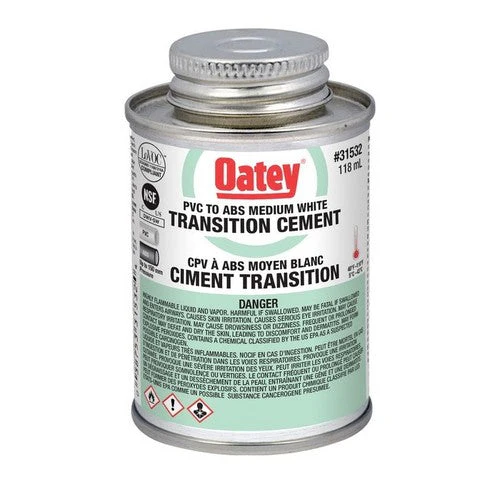 31532 ABS to PVC Transition White Cement, 118mL