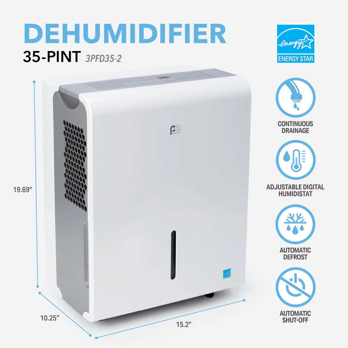 35-Pint Dehumidifier With Continuous Drainage, Ultra-Quiet Operation - Ideal for Medium-Sized Rooms & Basements - Image 5