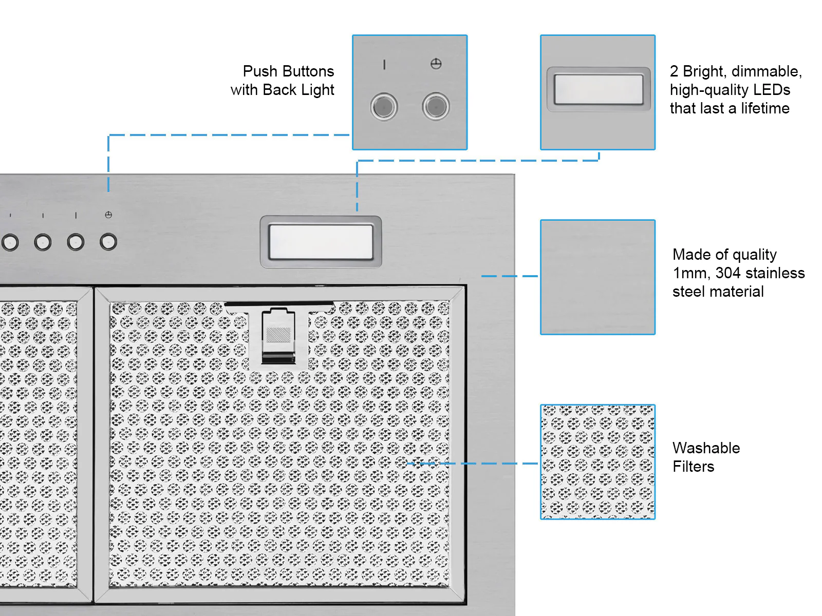 36 Inch 600 CFM Range Hood Insert  - VICTORY Q1 - Image 6