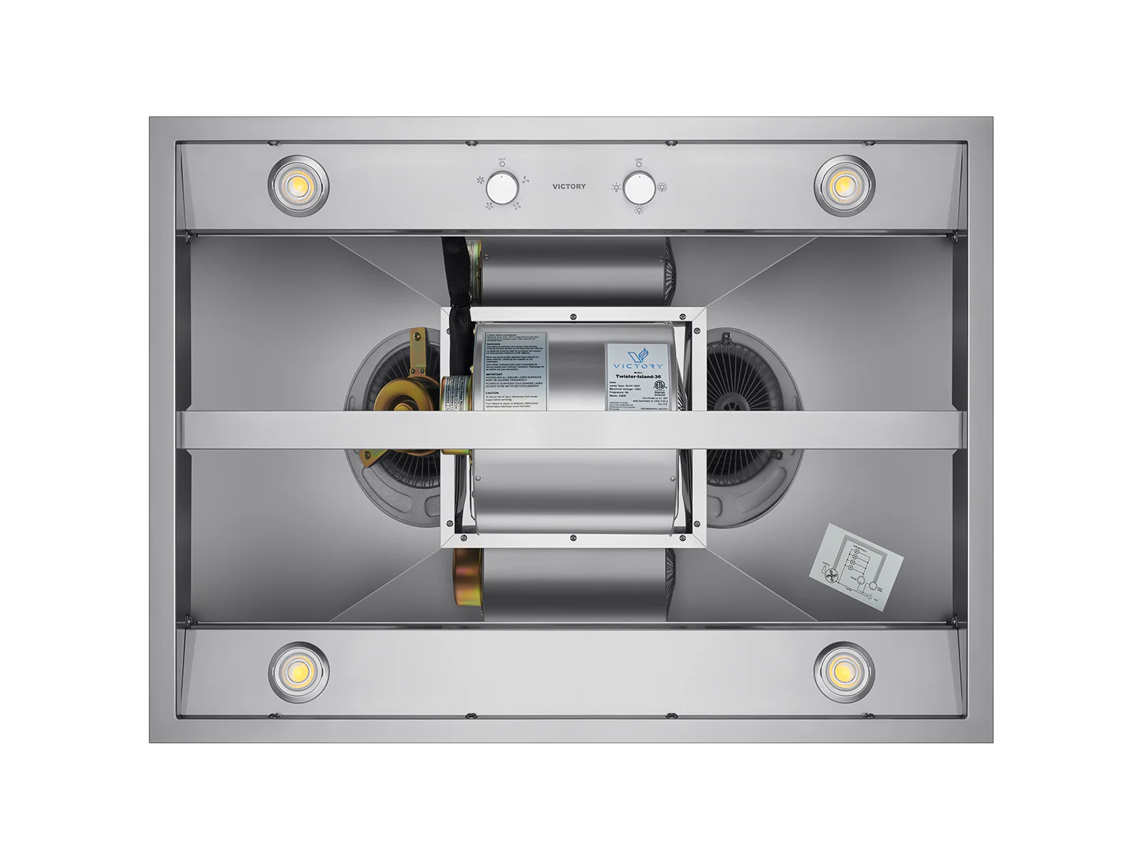 36 Inch Island Range Hood 750 CFM - VICTORY Twister Island - Image 5