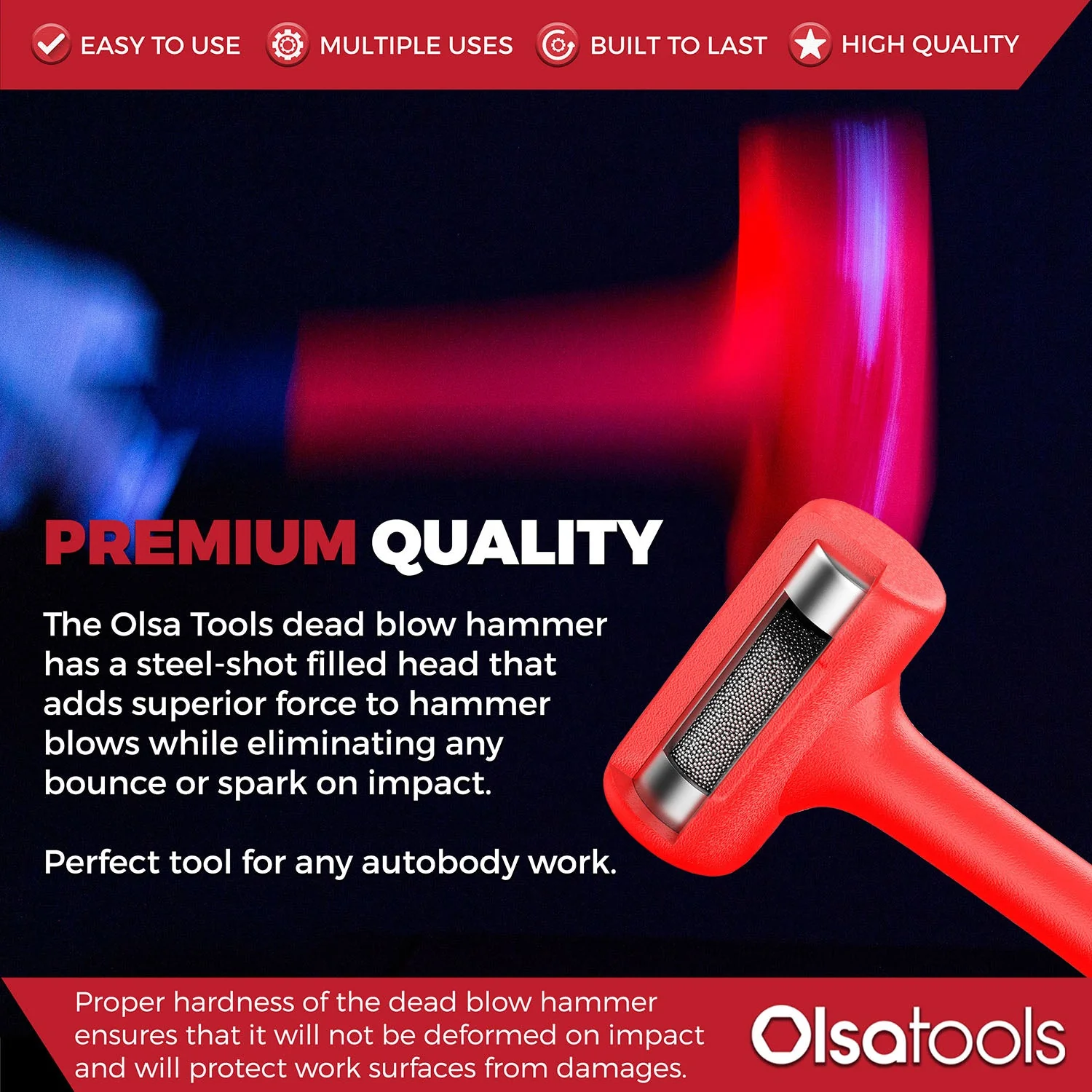 3lb Dead Blow Hammer Polyurethane Head - Image 6