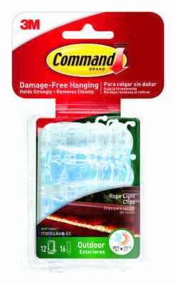 3M Command Small Plastic Light Clips 1.33 in. L 12 pk - Image 2