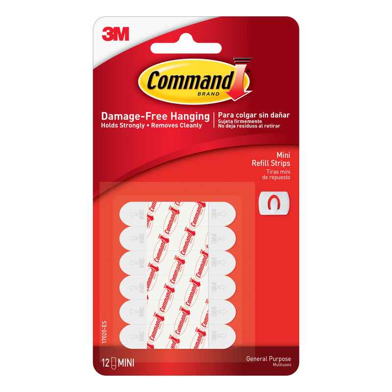 3M Command Mini Foam Adhesive Strips .5 in. L 12 pk (Pack of 6) - Image 3