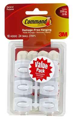 3M Command Mini Plastic Hook 11/8 in. L 18 pk (Pack of 4) - Image 2