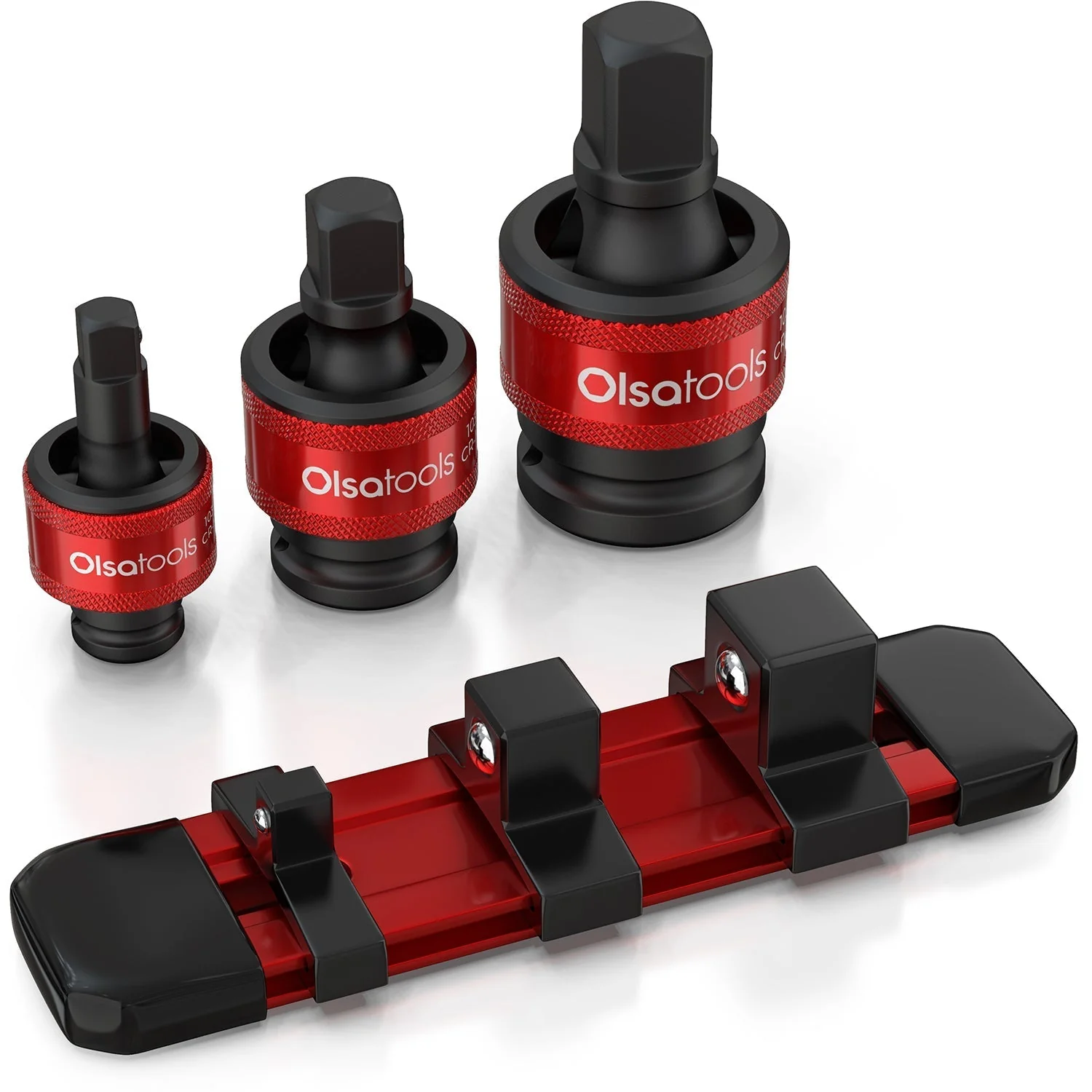 3pc Universal Joint Set, Socket Adapter 1/2", 3/8", and 1/4" drive - Image 2