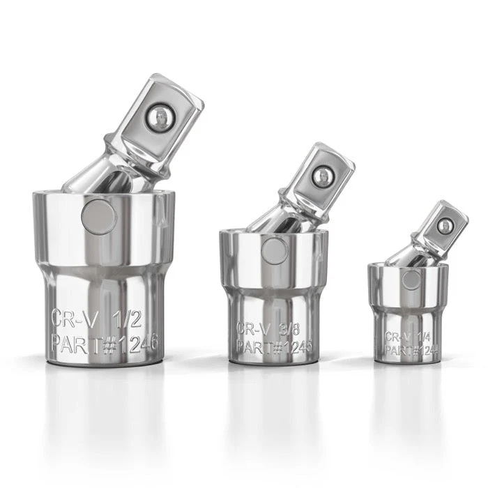 3pc Universal Joint Set, Socket Adapter 1/2", 3/8", and 1/4" drive - Image 5