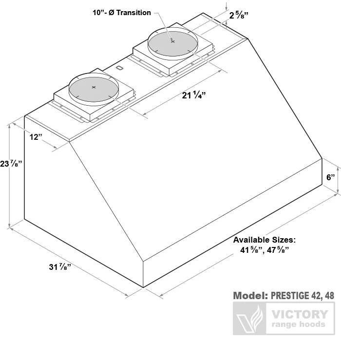 48 Inch 2300 CFM BBQ Range Hood - VICTORY Prestige - Image 7