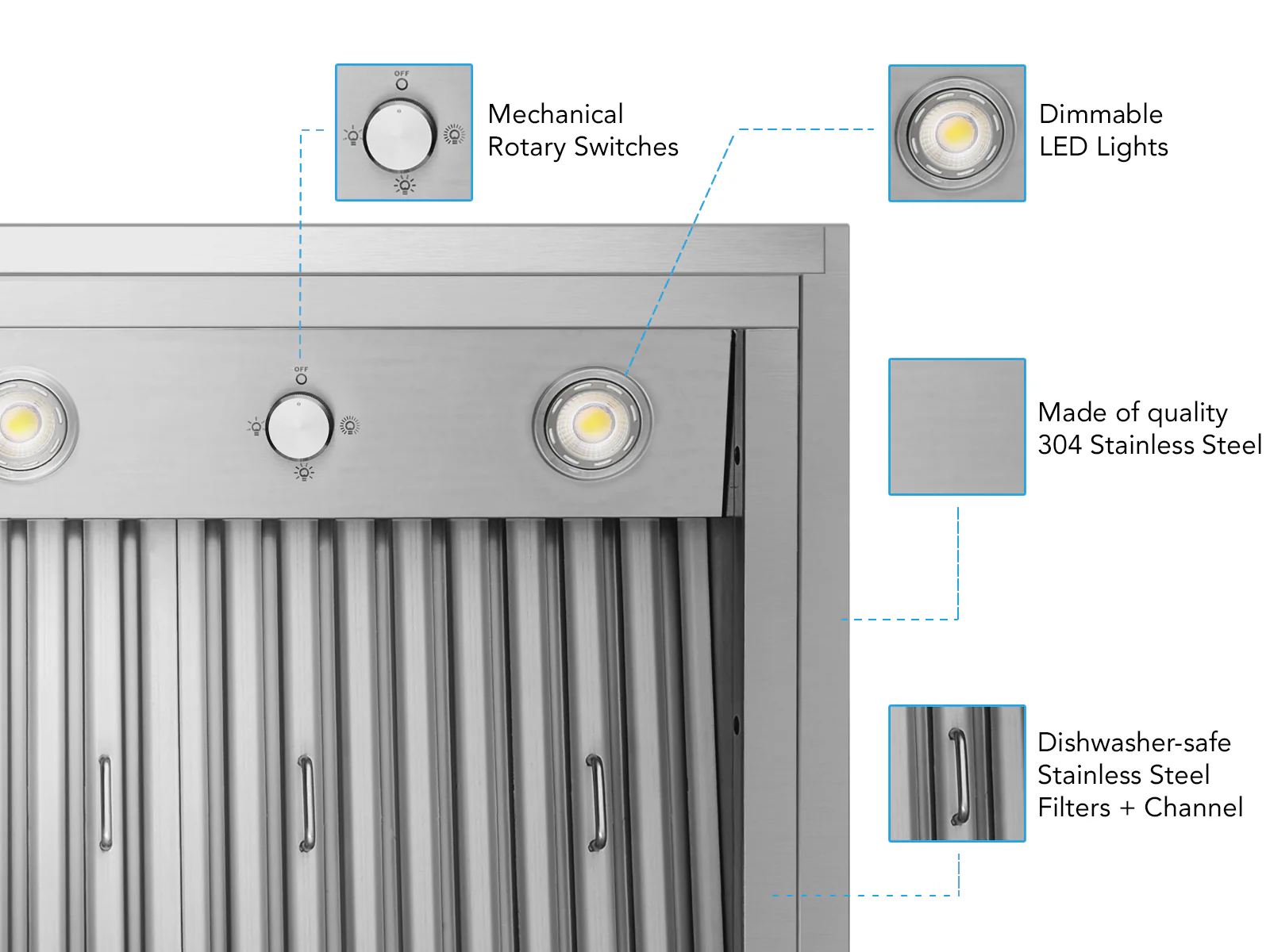 48 inch 900 CFM Range Hood Insert - VICTORY Star - Image 3
