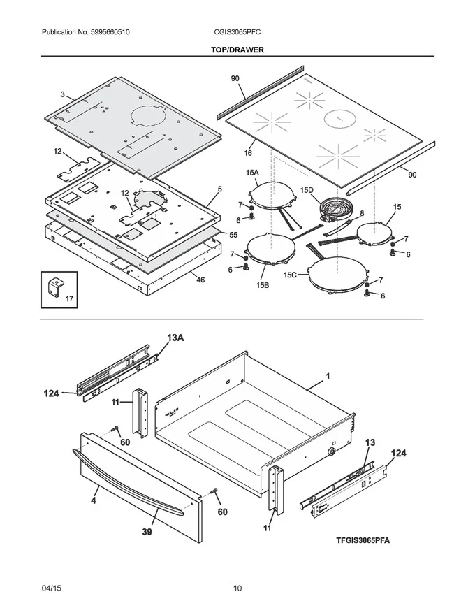 5304511209 Range Oven Cooktop Assembly, Black - Image 2