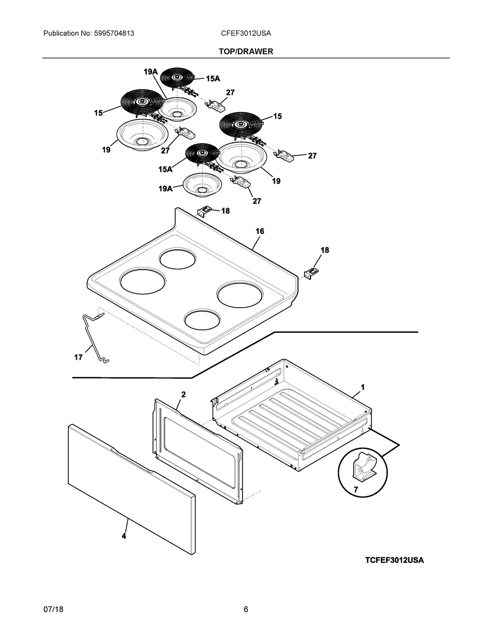 5304516159 Range Surface Element with Limiter, 8", Replaces A13197401 - Image 5