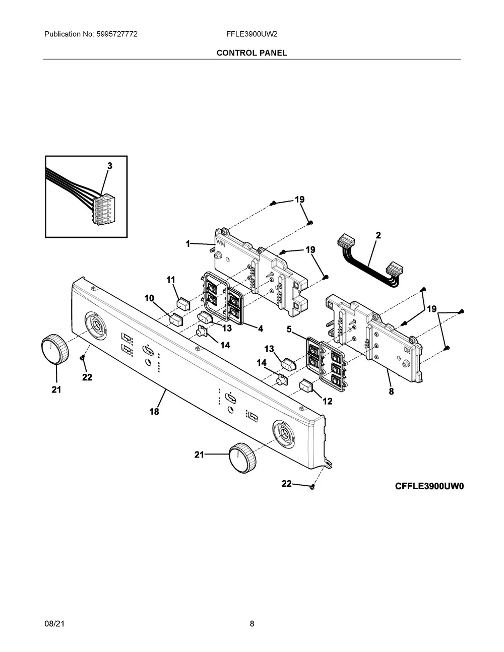 5304521434 Laundry Center Dryer Wire Harness - Image 2