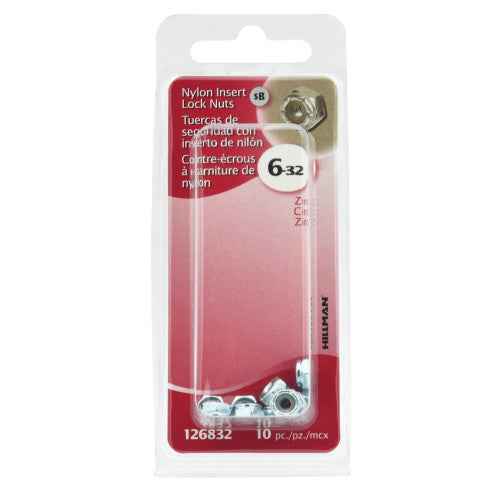 6-32 Zinc Steel Stop Lock Nut (10/Pack) - Image 2